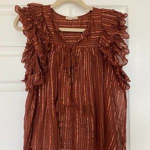 Ulla Johnson Cora Amber Metallic Top